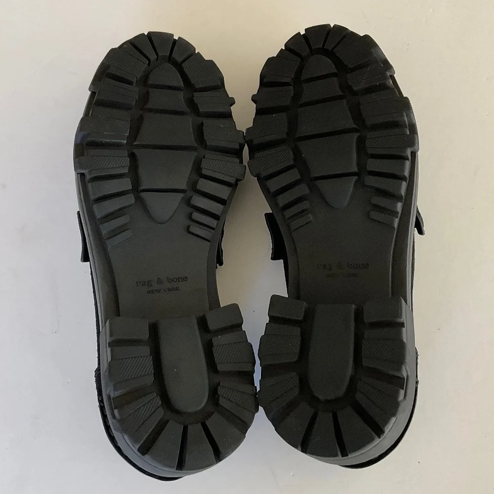 RAG & BONE  Shiloh 2.0 Loafers Lug Sole Black Suede